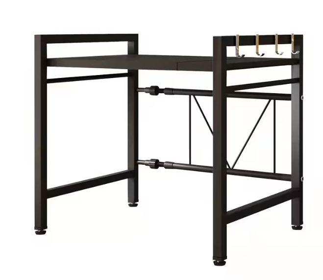 Raft metalic cuptor cu microunde etajera ajustabila Metal 4 Carlige
